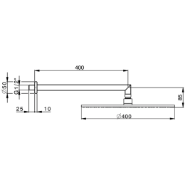 Фото Верхний душ Cisal Shower DS01361021, хром
