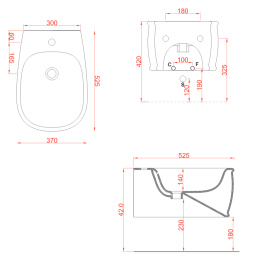 Биде подвесное ArtCeram Azuley (AZB001 01 00) белый