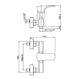 Фото Смеситель для душа Paini Angel ANCR511LMKM хром