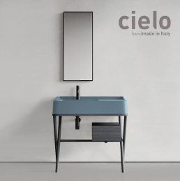 Фото Ceramica CIELO Siwa SWSTE RG - Консоль для раковины, деревянная (Rovere Grigio - Серый дуб)