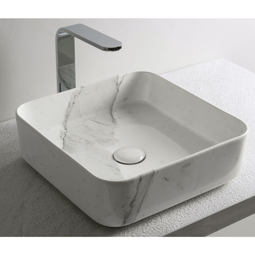 Ceramica CIELO Shui Comfort SHCOLAQ40 B - Раковина накладная на столешницу 40 * 40 см (белый глянцев