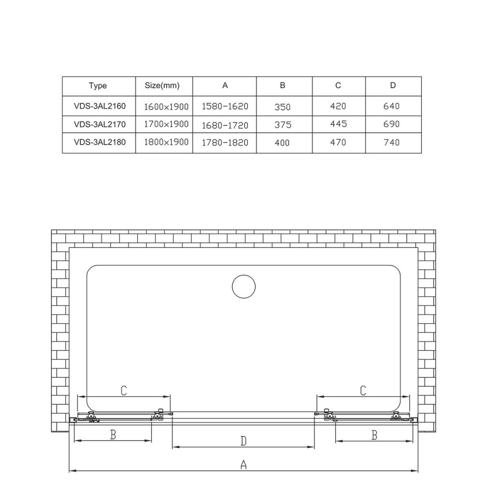 Душевая дверь Vincea Alpha (VDS-3AL2160CL) хром