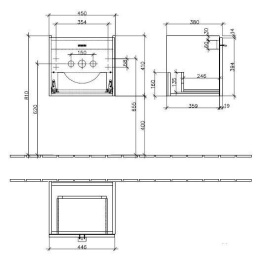 Тумба под раковину 9870N1BM VILLEROY&BOCH Central Line, 450 x 410 x 380 мм