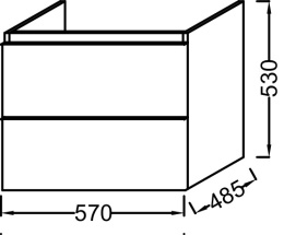 Тумба под раковину Jacob Delafon ODEON UP 60 см, EB878-N14, серый антрацит