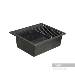 Мойка для кухни из литого мрамора Aquaton Делия 60 прямоугольная графит 1A715232LD210
