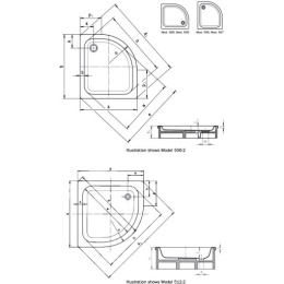 Поддон душевой Kaldewei Zirkon мод 513-2 90 x 90 x 16 cм, 452235000001 anti-slip, R 500 мм