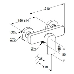 Фото Смеситель для душа Kludi Renon (428313975) черный матовый