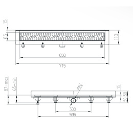 Фото Душевой лоток PAINI Klasik 650 CH650KC2 черный