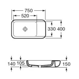 Фото Раковина 75 см Roca Khroma (327655000) белый