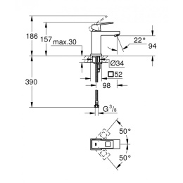 Grohe Eurocube 23132000 Смеситель для раковины стандартный