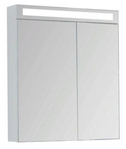 Зеркальный шкаф Dreja Max 77.9007W, LED-подсветка, 70x80 см, белый глянец
