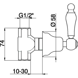 Фото Запорный вентиль Cisal Arcana Toscana TS00031021, хром
