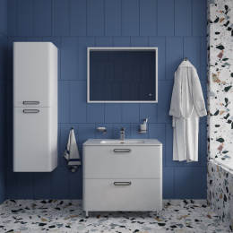 Фото Тумба с раковиной Iddis  Brick белая,  80 см (BRI80WFi95K)