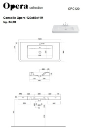 Cielo OPERA OPC120 Раковина на 120 см (цвет: черный)