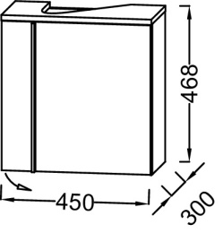 Тумба под раковину Jacob Delafon Nouvelle Vague 45 см, EB3045D-G1C, цвет белый блестящий лак, правая