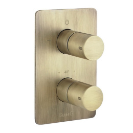 Фото Термостат для душа встраиваемый с переключателем Giulini Futuro F8276BROP бронза матовый