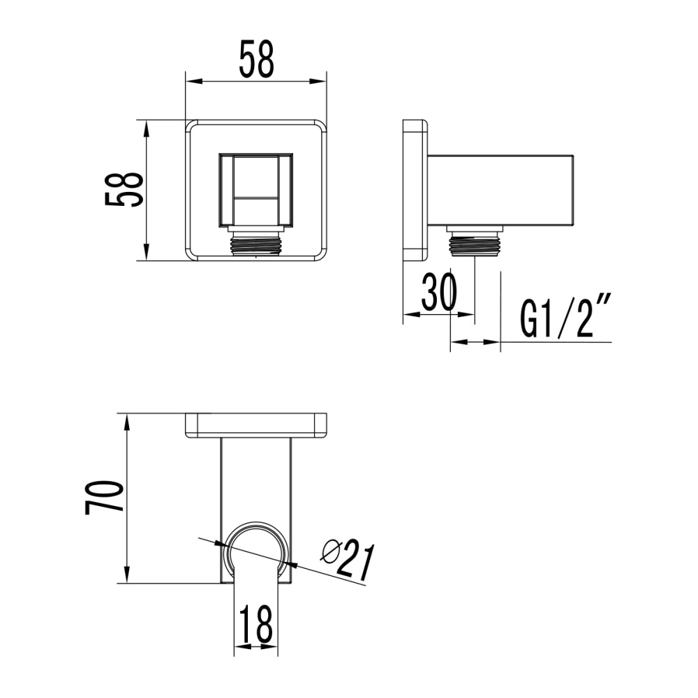 Подключение для душевого шланга Lemark (LM4585C) хром