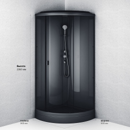 Душевая кабина 90,5x90,5x205 Am.Pm (W90C-401-090BT) черный,