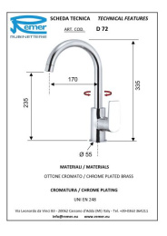 Фото Смеситель Remer для кухни RR D72