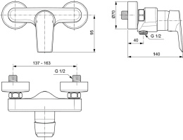 Смеситель для душа Ideal Standard Tesi A6581AA