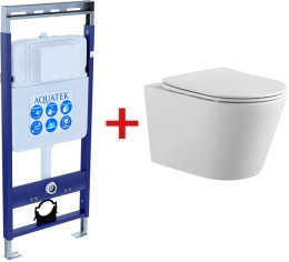Унитаз с инсталляцией Aquatek (SET ВЕГА Easy Fix), цвет белый