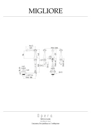 Фото Migliore Opera 19055 Смеситель для раковины на 3 отв, золото/SWAROVSKI