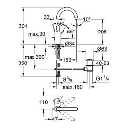 Grohe Eurosmart Cosmopolitan 32830000 Смеситель для раковины, стандартный