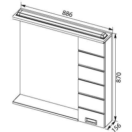 Зеркало-шкаф Aquanet Сити 90 L белый