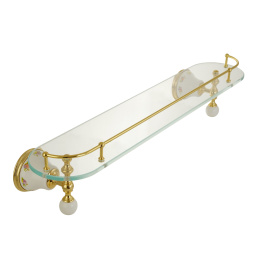 Фото Migliore Provance 17701 Полка c галереей L60 см, стекло керамика с декором золото