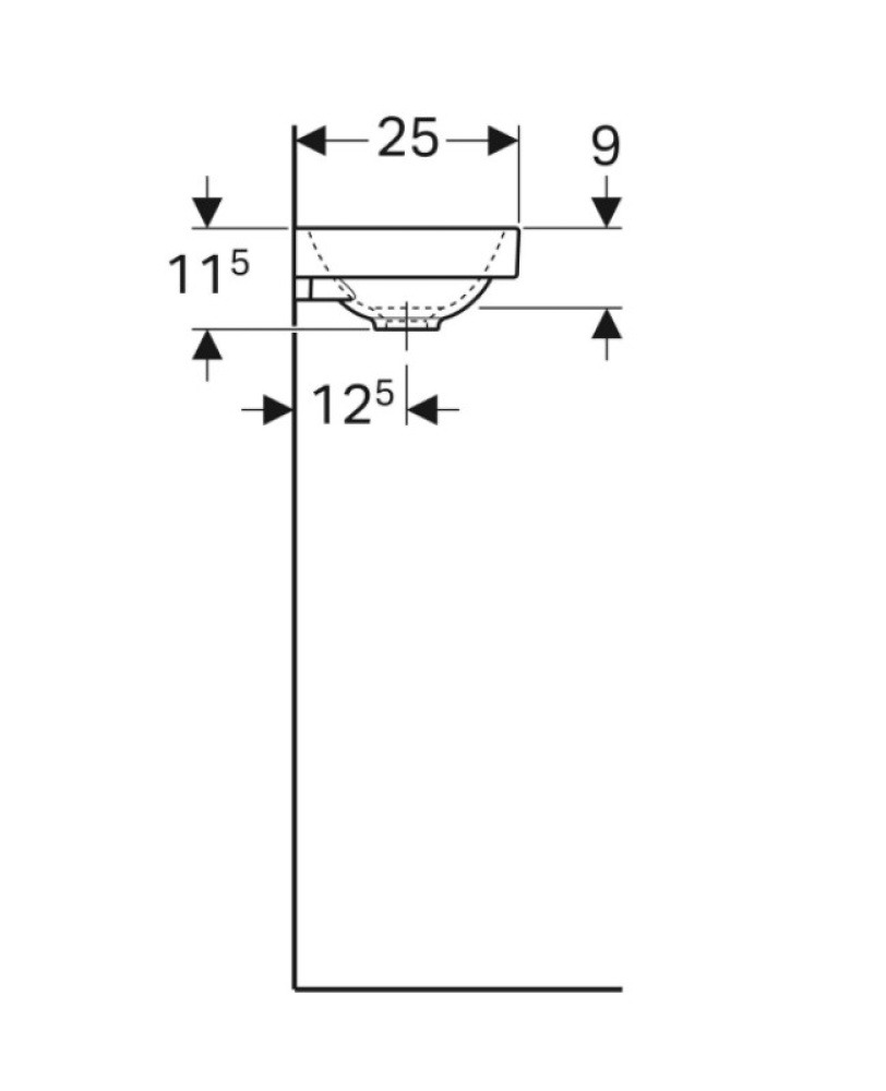 Раковина Geberit Acanto 500.635.01.2, 40 х 25 см, белая
