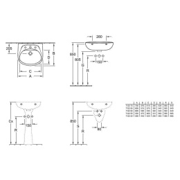 Раковина 71225701 VILLEROY&BOCH OMNIA Classic, 550х475 мм