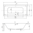 Акриловая ванна 175x80 Besco (WAQ-175-PK), прямоугольная