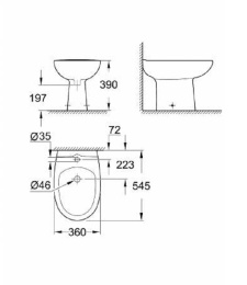 Фото Grohe Bau Ceramic 39432000 Биде напольное, стандартное