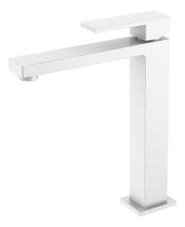 Фото Cмеситель для умывальника Boheme Qubic (472-MW) белый, матовый