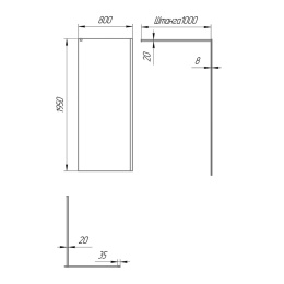 Фото Душевая перегородка 80x195 Paini PAINI-WalkIN80C