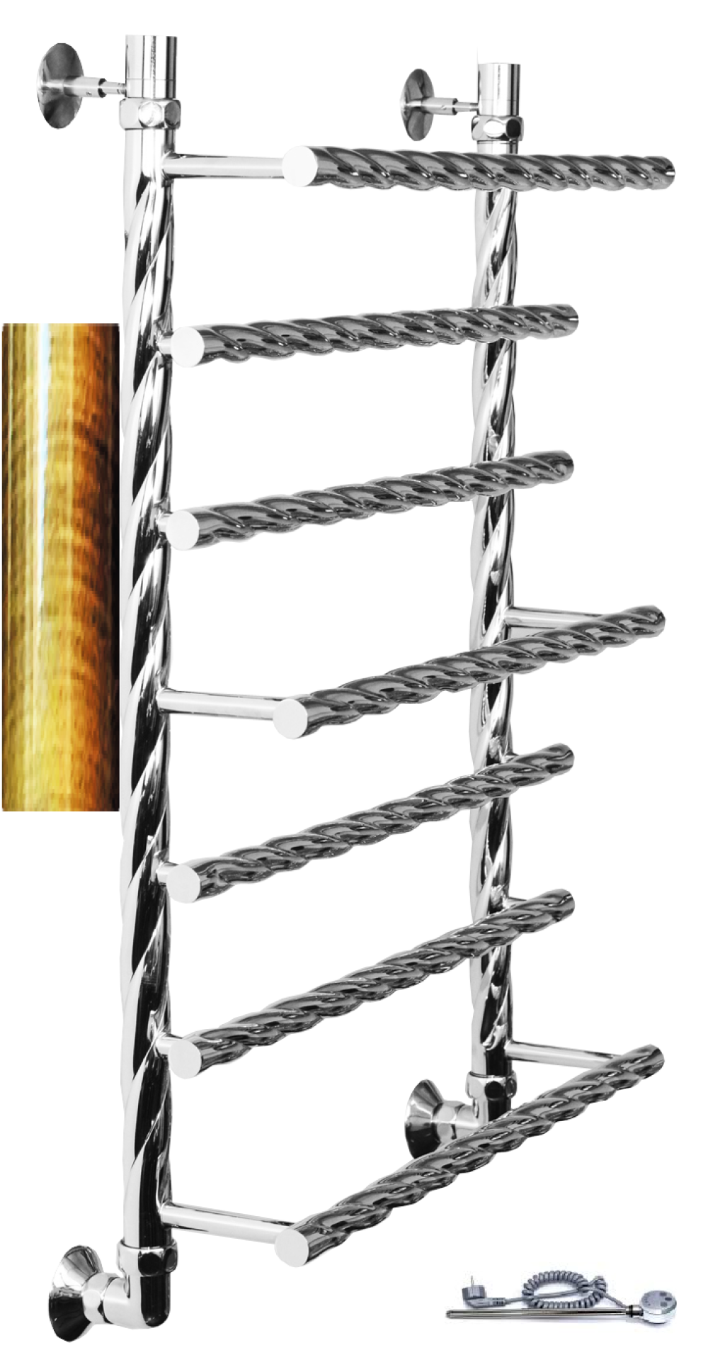 Полотенцесушитель Двин Q BRAID electro 60/50 1"-3/4"-1/2" Электрический ТЭН справа К эл, Состаренная