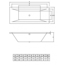 Акриловая ванна 170x75 C-Bath (CBQ008001)