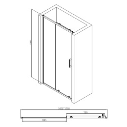 Душевая дверь ABBER Schwarzer Diamant (AG30170B)