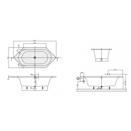 Акриловая ванна 190x90 Villeroy&Boch (UBA199LFO6V-01), прямоугольная-асимметричная