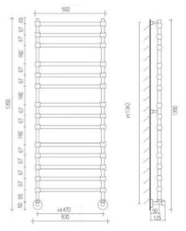 Полотенцесушитель водяной Margaroli Sole 464-14 4644714, высота 139 см, ширина 53 см, хром