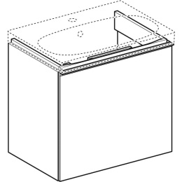Тумба под раковину Geberit Acanto 500.614.JK.2, 59,5 см, с сифоном, цвет тёмно-серый