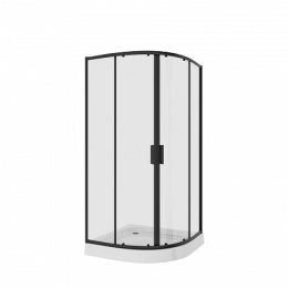 Niagara Nova NG- 6807-08 BLACK Душевое ограждение полукруг, двери раздвижные