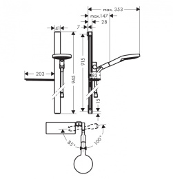 Душевой гарнитур Hansgrohe Raindance Select S (27649400) хром, белый