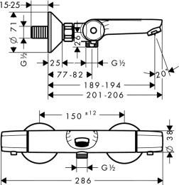 Фото Термостат для ванны Hansgrohe Ecostat E (13145000) хром