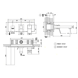 Фото Смеситель для ванны и душа Gessi Rettangolo (53136/299) черный матовый