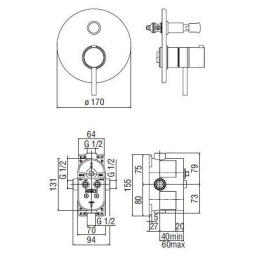 NOBILI Plus Infinity PL100TECR_WE80100 Термостат для душа (хром)