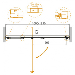 Душевая дверь Cezares Variante-B-1-110/120-C-Cr