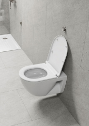 Фото Унитаз подвесной GSI PURA ECO 880709 35 см х 55 см, Swirlflush, с открытым креплением, Белый матовый