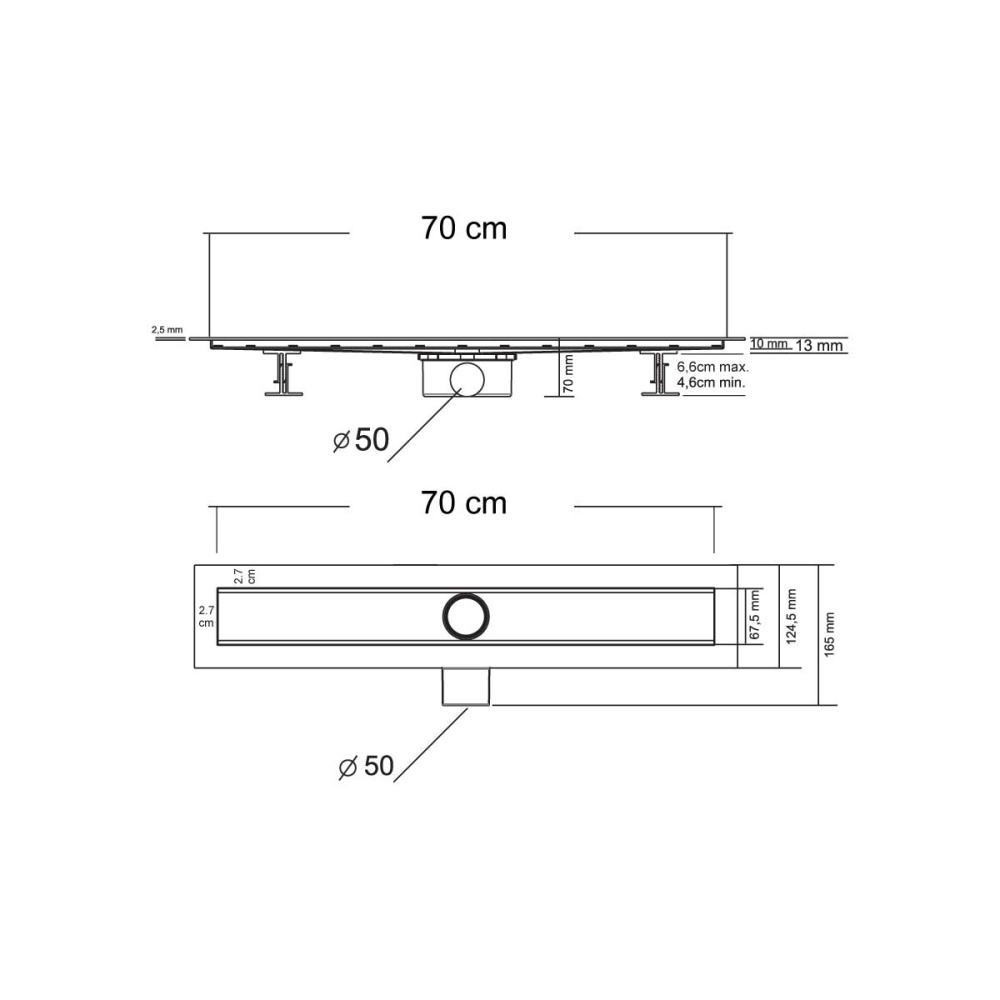 Фото Душевой лоток Vincea Say Optima (SAY.601.70.P.BLOK) хром
