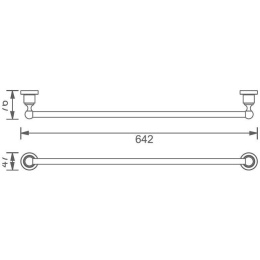 Держатель для полотенец Aquanet 3824 (60 см)